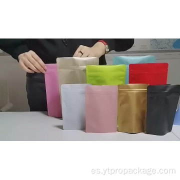 Recicle la bolsa de papel kraft biodegradable ziplock de pie